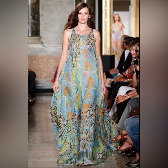 Emilio Pucci Runway Ready To Wear Silk Chiffon Maxi Dress - Picture 2 of 16